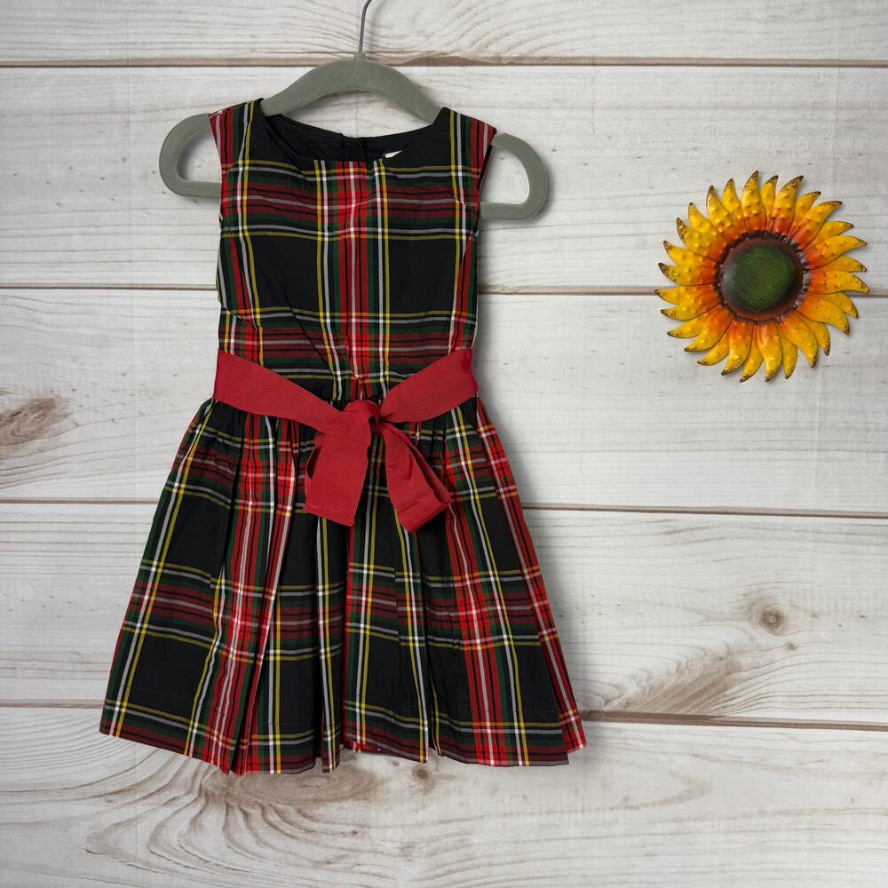 Crewcuts Girls Plaid Dress Size 2 Red Black Sleeveless Party Holiday